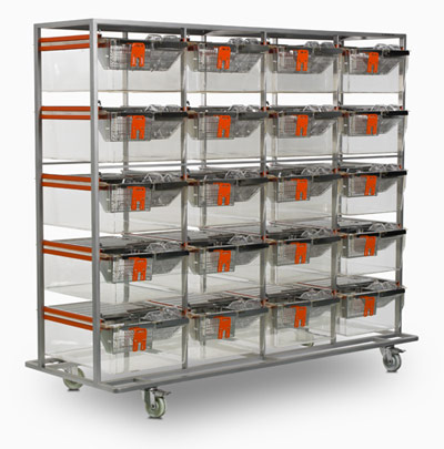 抽屜式小型齧齒類動物飼育籠